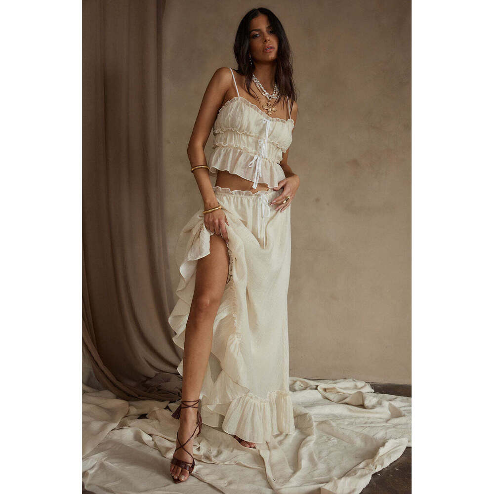 12th Tribe Dahlia Baby Yellow Maxi Skirt Size XSXS